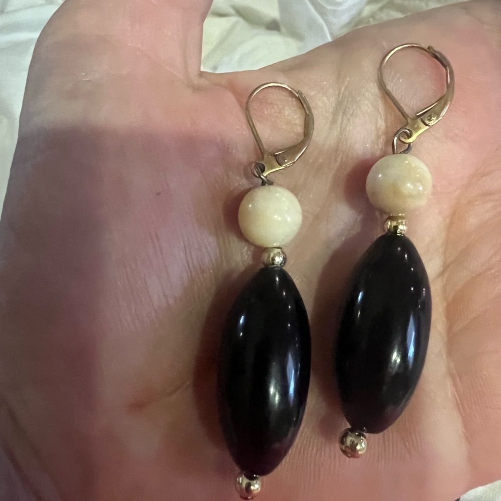 Vintage Onyx Elegant Black Earrings